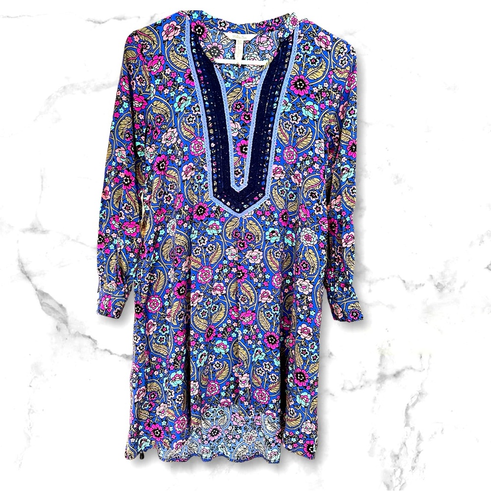 Matilda Jane Thoughts & Dreams Boho Tunic Dress with Pockets Floral Print - NWOT